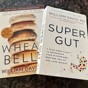 Super Gut and Wheat Belly Books by William Davis, Microbiome Health, Like New